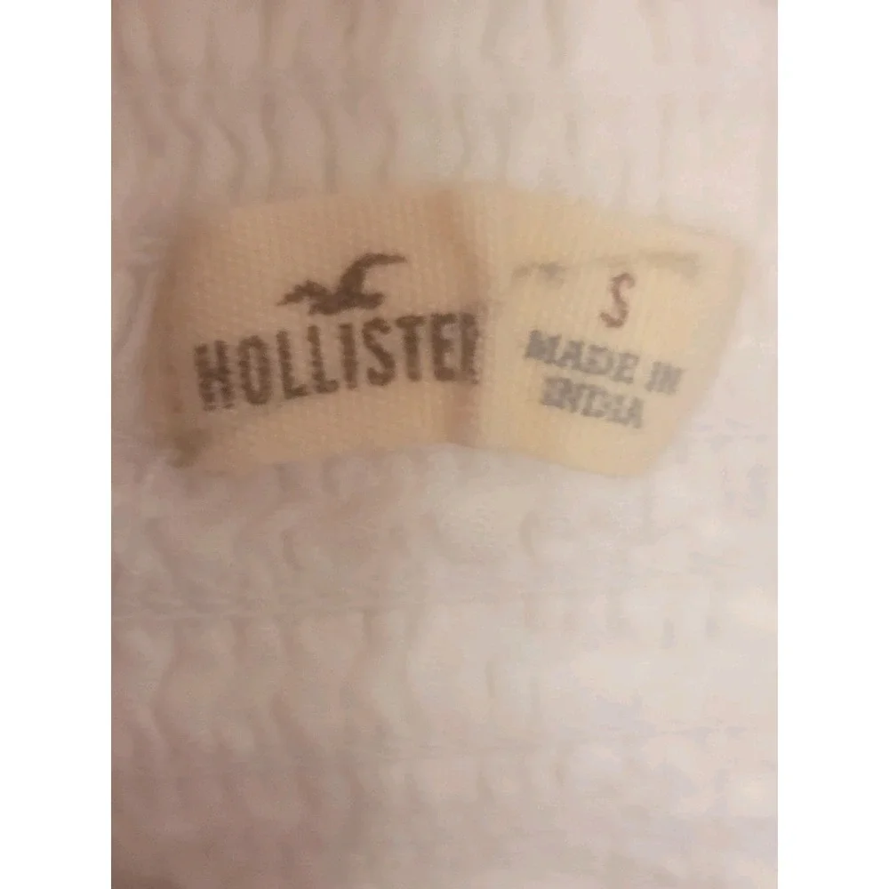 VTG‎ Hollister Dress Girls Small White Embroidered Smocked Halter Babydoll